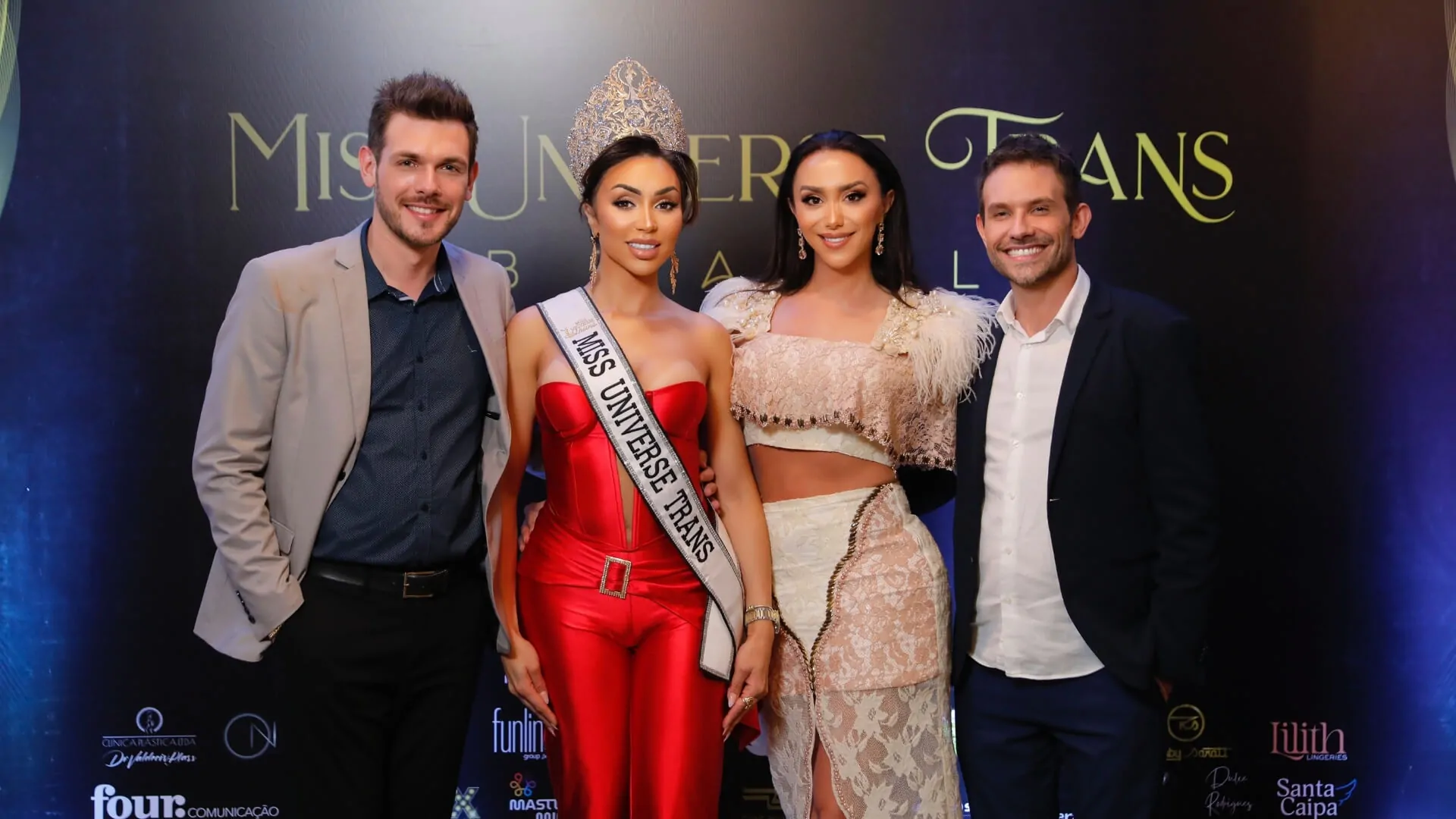 CEOs do Miss Universe Trans Brasil com Luanna Isabelly vencedora 2023 e diretora de operações Natasha Cardoso